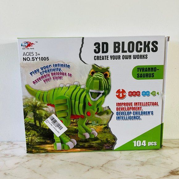 Dinosaur - Tyrannosaurus 3D Blocks Puzzle 104 pcs - Picture 1 of 2